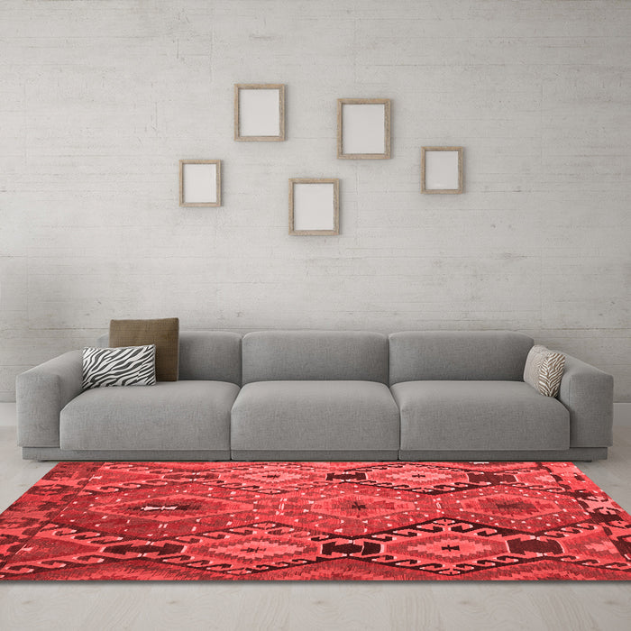 Country Red Washable Rugs