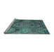 Sideview of Machine Washable Southwestern Light Blue Country Rug, wshtr1305lblu