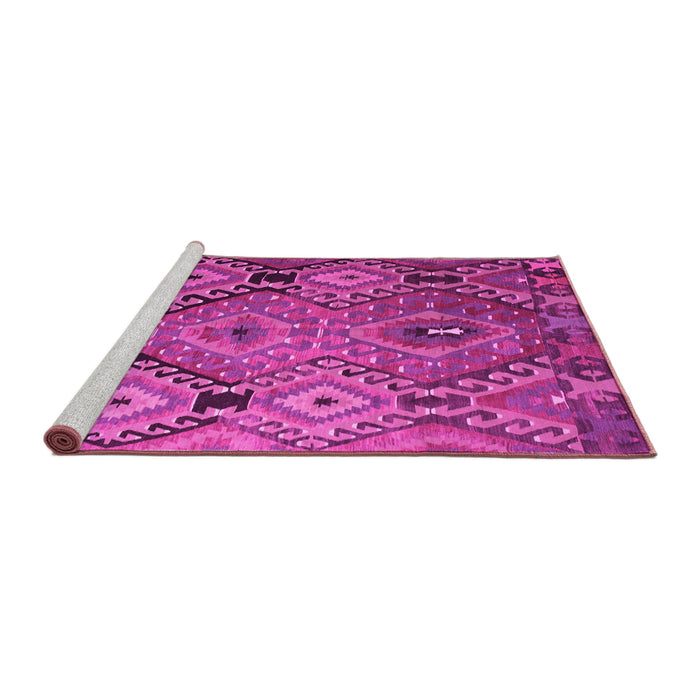 Sideview of Machine Washable Southwestern Pink Country Rug, wshtr1305pnk