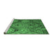 Sideview of Machine Washable Southwestern Emerald Green Country Area Rugs, wshtr1305emgrn