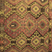 Square Machine Washable Southwestern Brown Country Rug, wshtr1305brn