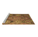 Sideview of Machine Washable Southwestern Brown Country Rug, wshtr1305brn