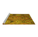 Sideview of Machine Washable Southwestern Yellow Country Rug, wshtr1305yw