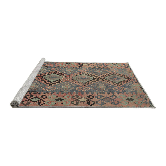 Sideview of Machine Washable Traditional Brown Rug, wshtr1306