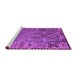 Sideview of Machine Washable Southwestern Purple Country Area Rugs, wshtr1306pur