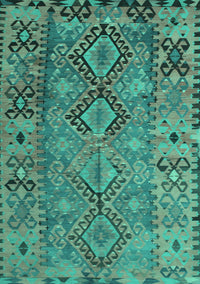 Southwestern Turquoise Country Rug, tr1306turq