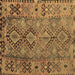 Square Machine Washable Southwestern Brown Country Rug, wshtr1306brn