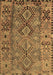 Machine Washable Southwestern Brown Country Rug, wshtr1306brn