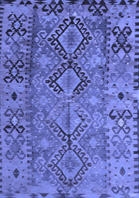 Southwestern Blue Country Rug, tr1306blu