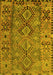 Machine Washable Southwestern Yellow Country Rug, wshtr1306yw