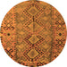 Machine Washable Southwestern Orange Country Area Rugs, wshtr1306org