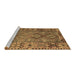 Sideview of Machine Washable Southwestern Brown Country Rug, wshtr1306brn