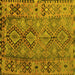 Square Southwestern Yellow Country Rug, tr1306yw