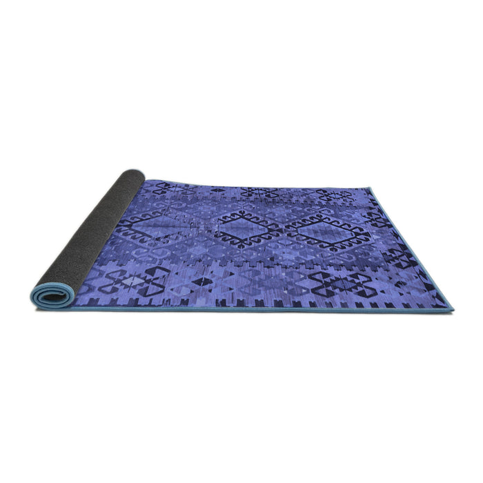 Sideview of Southwestern Blue Country Rug, tr1306blu