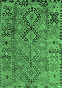 Southwestern Emerald Green Country Rug, tr1306emgrn