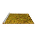 Sideview of Machine Washable Southwestern Yellow Country Rug, wshtr1306yw