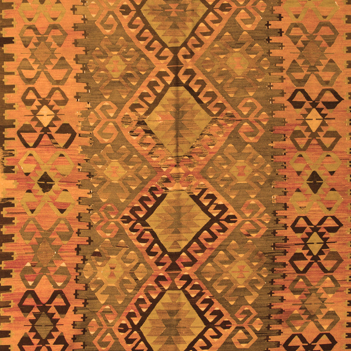 Serging Thickness of Machine Washable Southwestern Orange Country Area Rugs, wshtr1306org