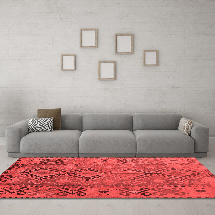 Country Red Washable Rugs