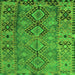 Serging Thickness of Southwestern Green Country Rug, tr1306grn