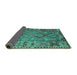 Sideview of Southwestern Turquoise Country Rug, tr1306turq