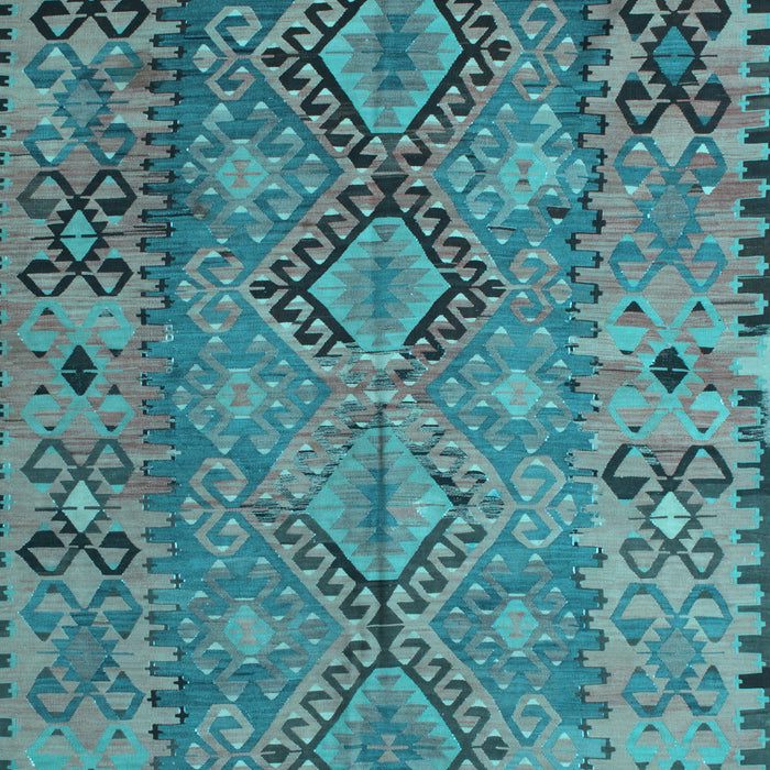 Machine Washable Southwestern Light Blue Country Rug, wshtr1306lblu
