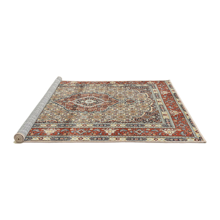 Sideview of Machine Washable Traditional Sienna Brown Rug, wshtr1307