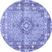 Round Medallion Blue Traditional Rug, tr1307blu