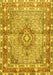 Medallion Yellow Traditional Rug, tr1307yw