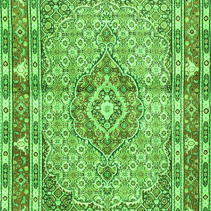 Serging Thickness of Machine Washable Medallion Green Traditional Area Rugs, wshtr1307grn