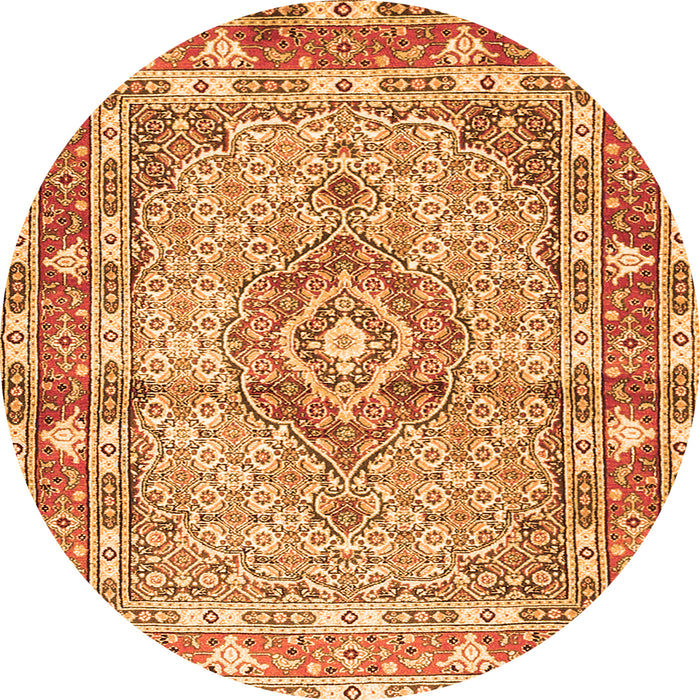 Square Medallion Orange Traditional Rug, tr1307org