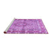 Sideview of Machine Washable Medallion Purple Traditional Area Rugs, wshtr1307pur