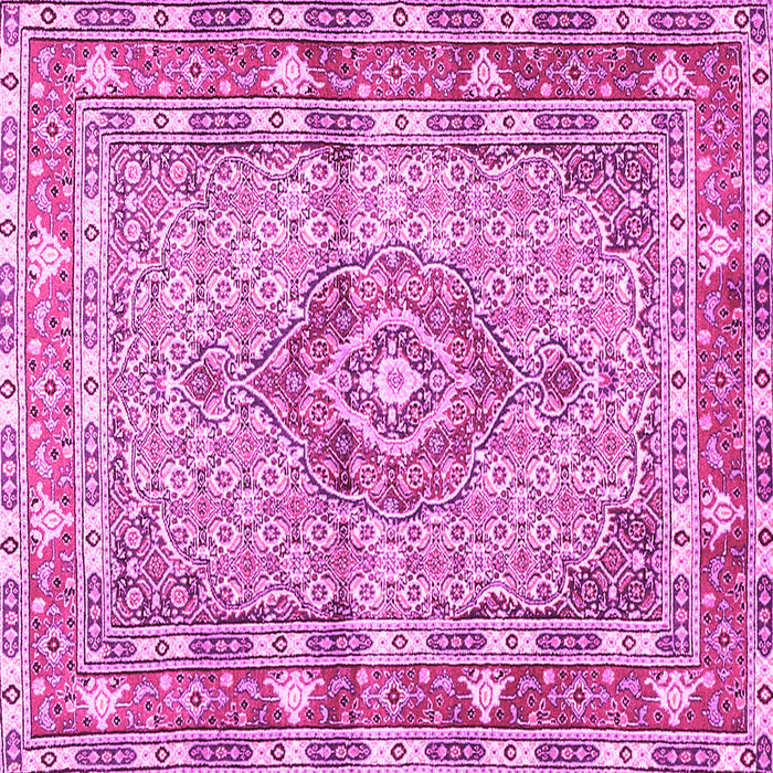 Square Medallion Pink Traditional Rug, tr1307pnk