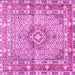 Square Medallion Pink Traditional Rug, tr1307pnk