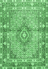 Medallion Emerald Green Traditional Rug, tr1307emgrn