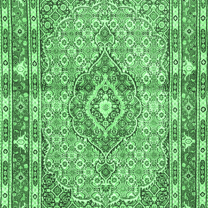 Medallion Emerald Green Traditional Rug, tr1307emgrn