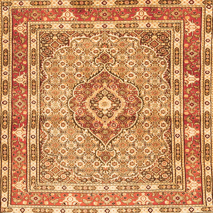 Serging Thickness of Medallion Orange Traditional Rug, tr1307org