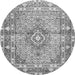 Square Medallion Gray Traditional Rug, tr1307gry