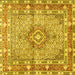 Square Medallion Yellow Traditional Rug, tr1307yw