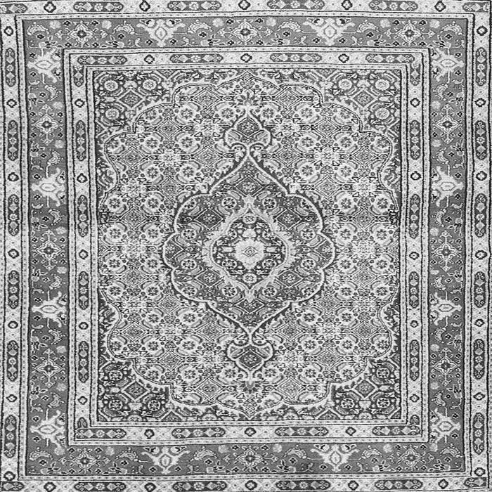 Round Machine Washable Medallion Gray Traditional Rug, wshtr1307gry