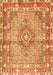 Serging Thickness of Machine Washable Medallion Orange Traditional Area Rugs, wshtr1307org