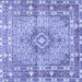 Square Medallion Blue Traditional Rug, tr1307blu