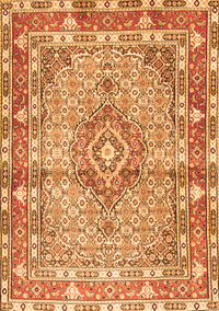 Medallion Orange Traditional Rug, tr1307org