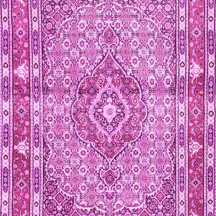 Machine Washable Medallion Pink Traditional Rug, wshtr1307pnk