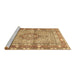 Sideview of Machine Washable Medallion Brown Traditional Rug, wshtr1307brn