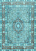 Medallion Light Blue Traditional Rug, tr1307lblu