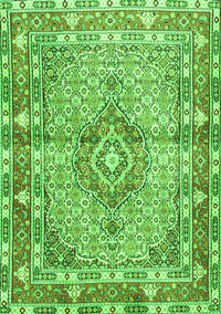 Medallion Green Traditional Rug, tr1307grn