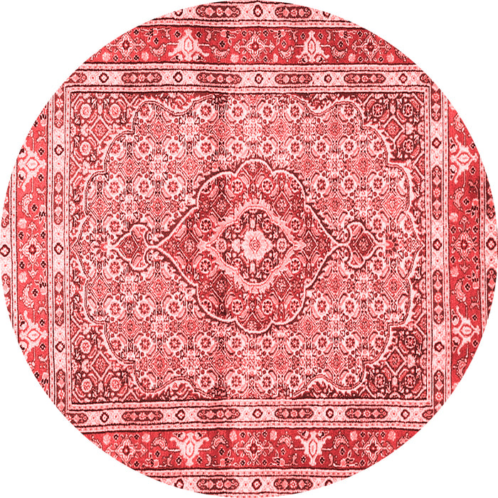 Machine Washable Medallion Red Traditional Rug, wshtr1307red