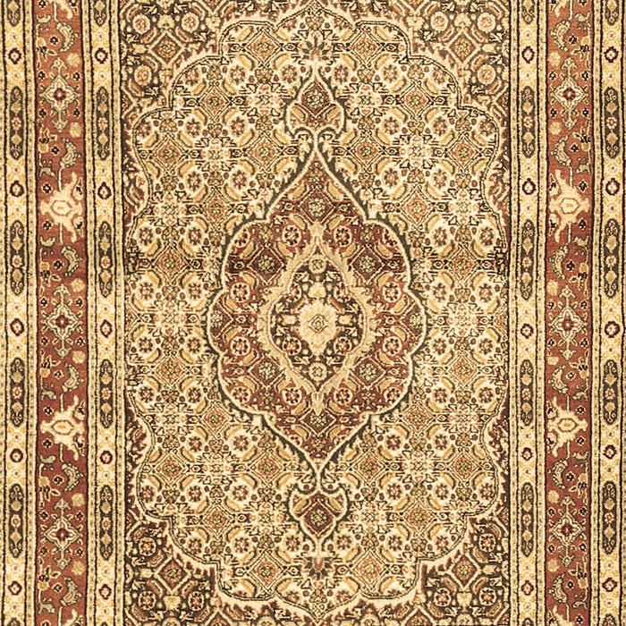 Machine Washable Medallion Brown Traditional Rug, wshtr1307brn