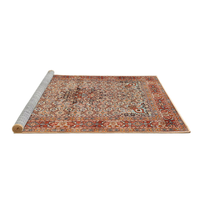 Sideview of Machine Washable Traditional Chestnut Red Rug, wshtr1308