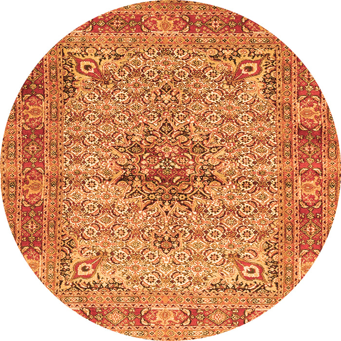 Square Persian Orange Traditional Rug, tr1308org